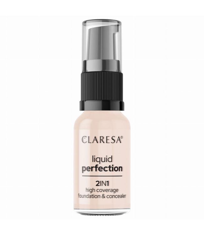 Claresa Claresa Liquid Perfection 2-en-1 Correcteur et fondation 101 Light 18gr.