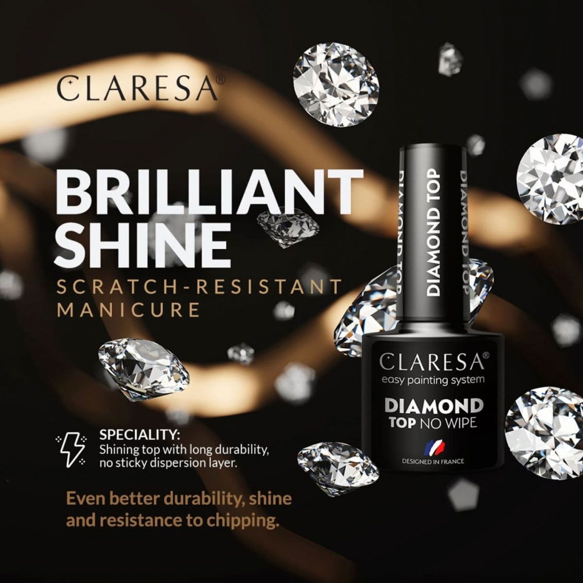 Claresa Claresa Top Coat Diamond Pas d'essuyage 5 ml