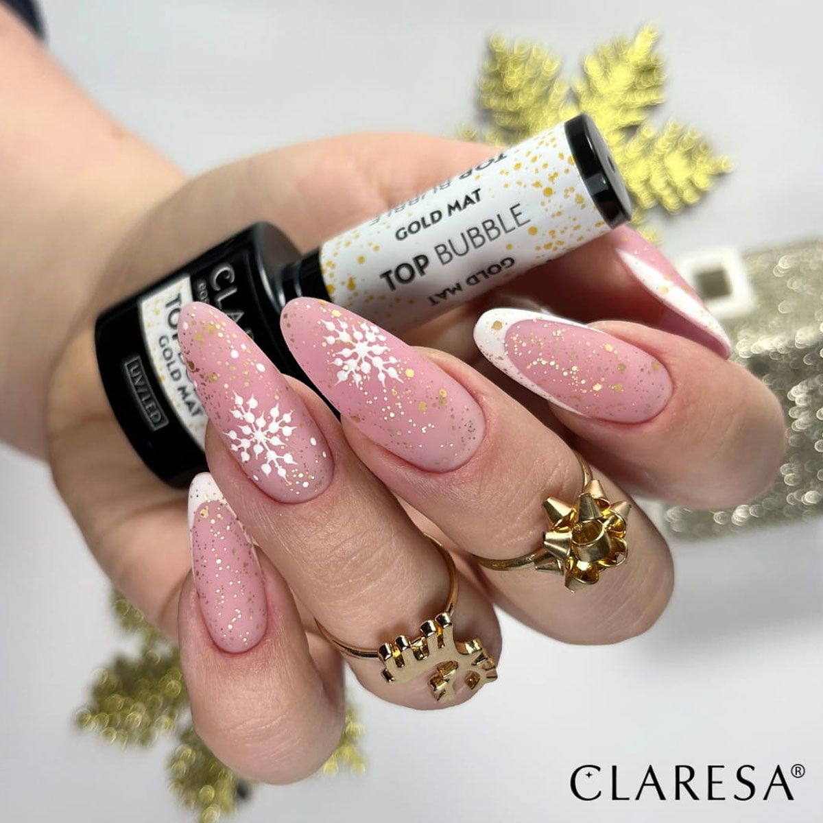 Claresa Claresa Top Coat Bubble Gold Mat pas d'essuyage 5 ml