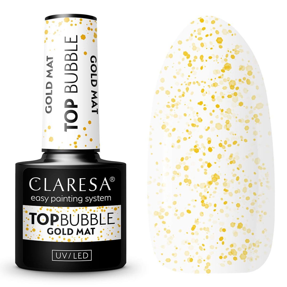 Claresa Claresa Top Coat Bubble Gold Mat pas d'essuyage 5 ml