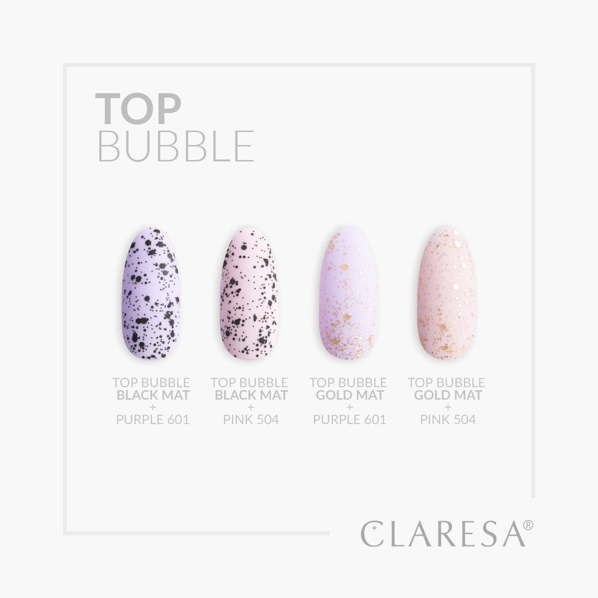Claresa Claresa Top Coat Bubble Black Mat pas d'essuyage 5 ml