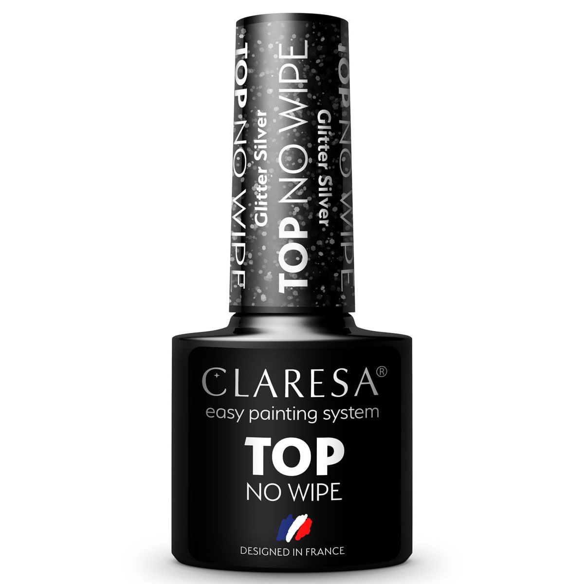 Claresa Claresa Top Coat Pas de glitter en argent 5 ml