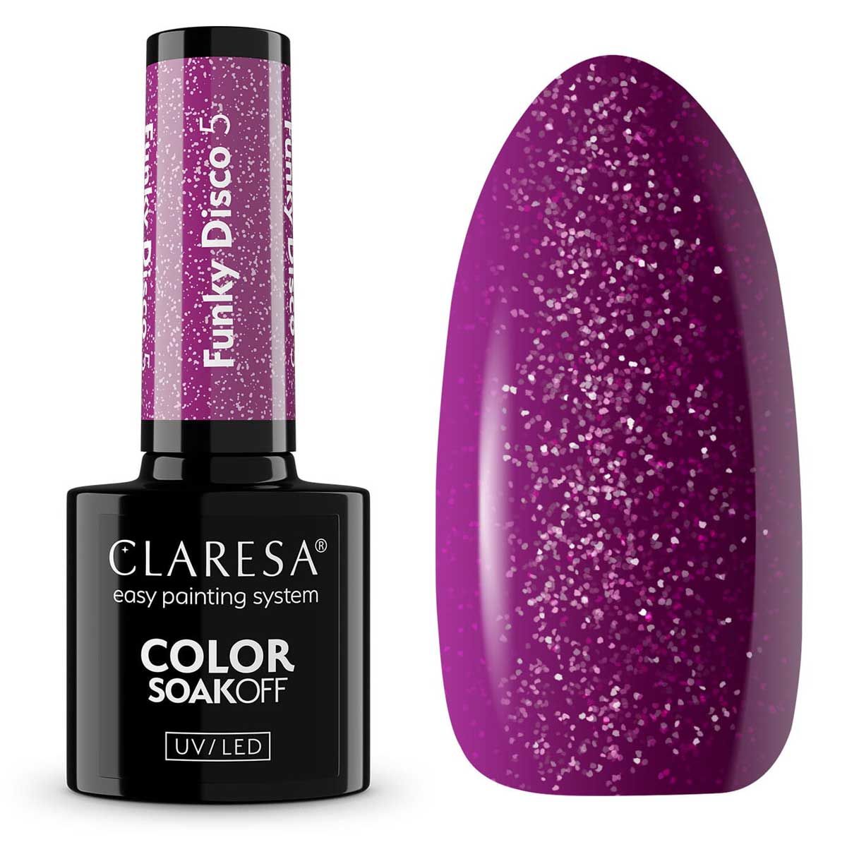 Claresa Claresa UV a conduit Gellak 5ml Funky Disco 5 Violet vinyle