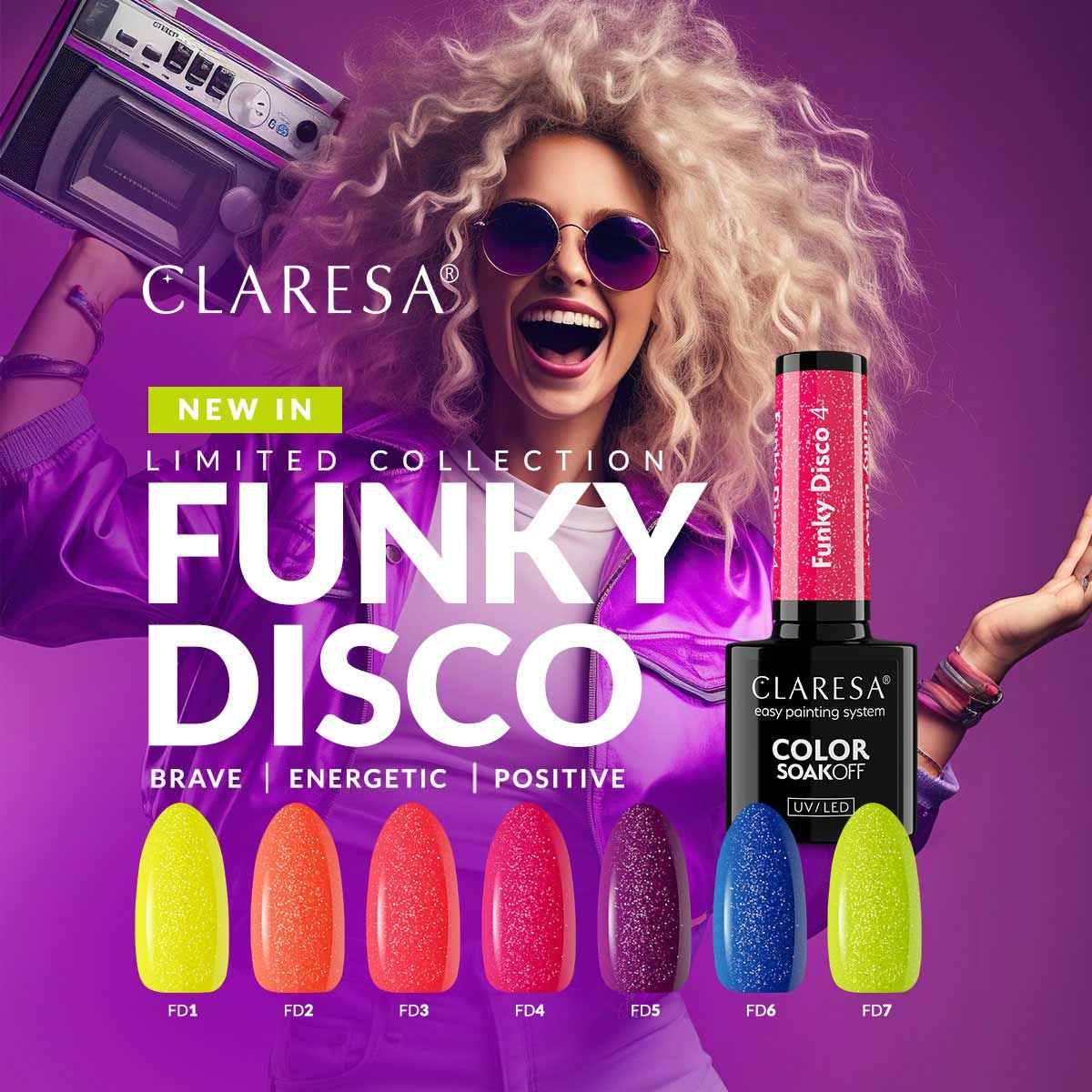 Claresa Claresa UV a conduit Gellak 5ml Funky Disco 7 Lime Lumière