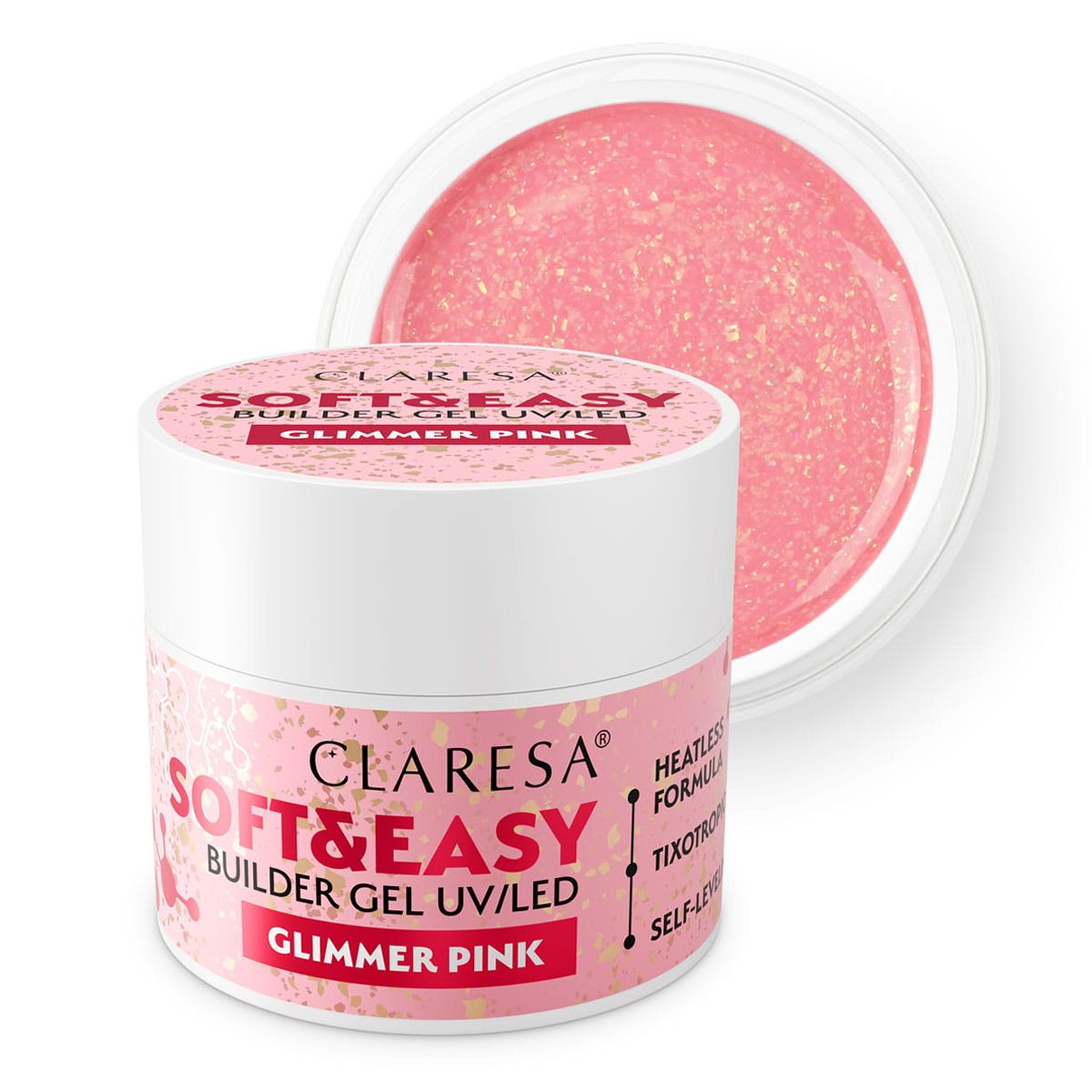 Claresa Claresa Kératin Soft Easy Builder Gel Glimmer Pink 12gr.