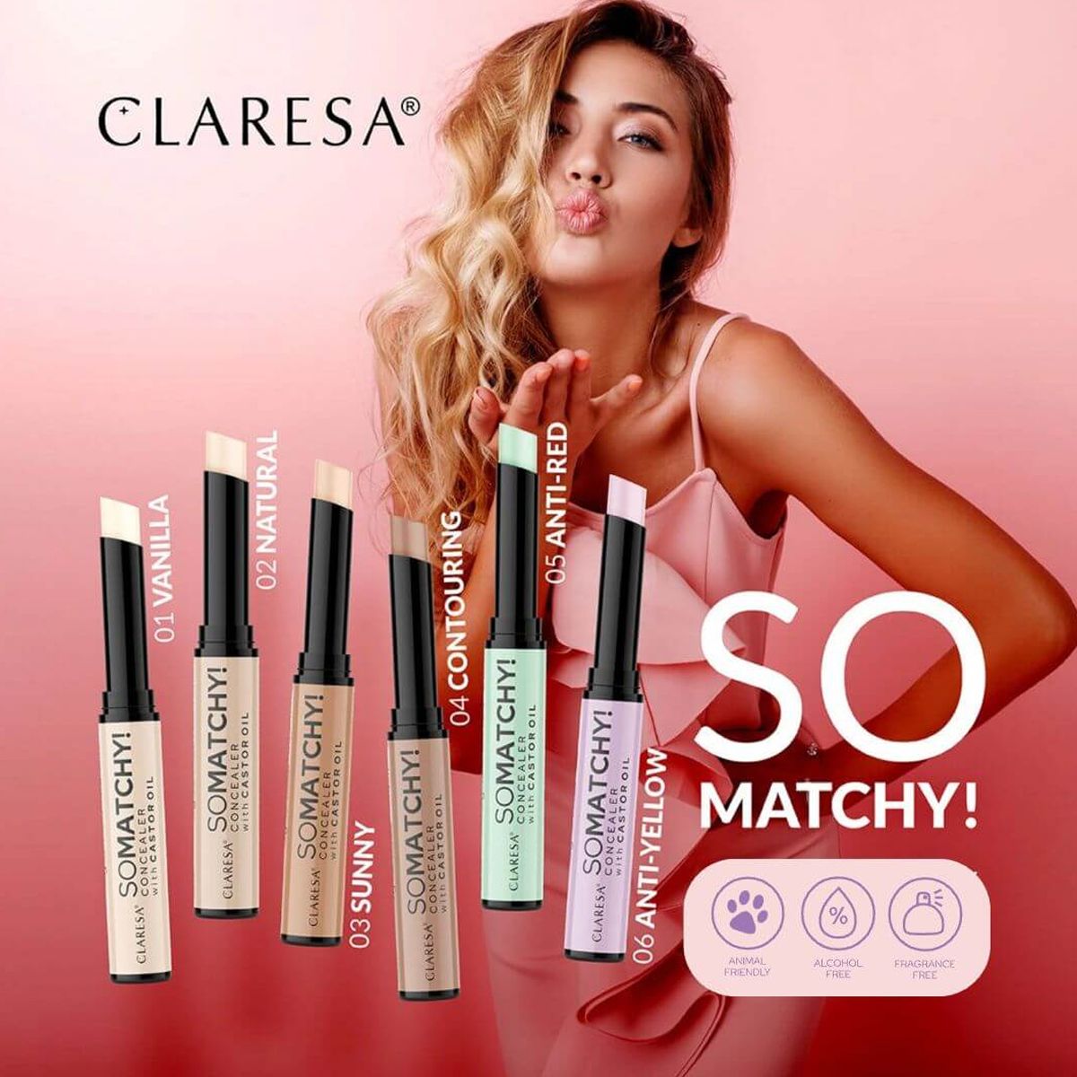 Claresa Claresa So Matchy! Stick de couvercle de correcteur 01 Vanille 3gr.