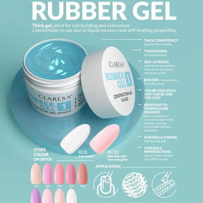 Claresa Claresa Gel en caoutchouc 11 Sparkle Soft Rose 12gr.