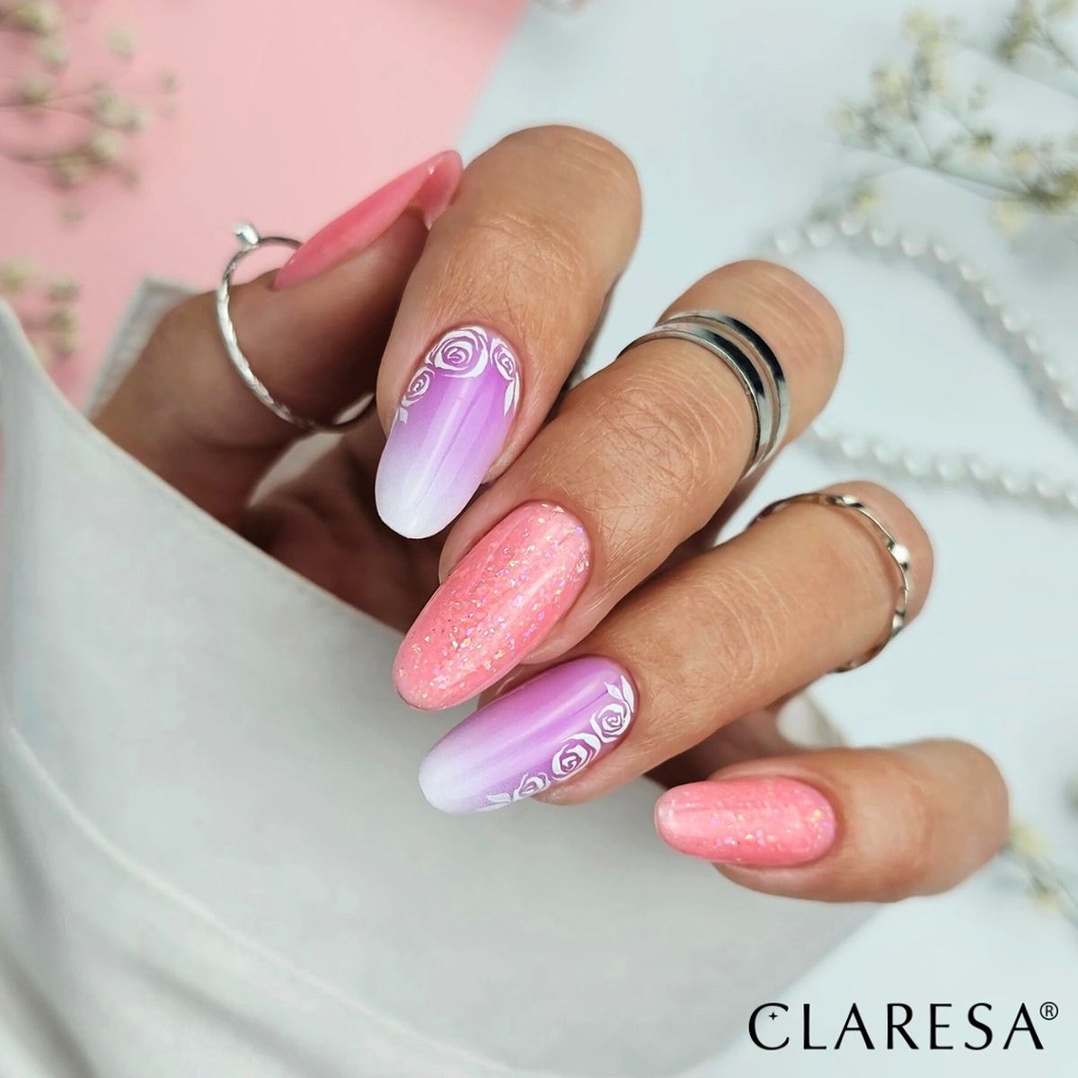 Claresa Brush Easy gel paillette pêche 5 ml
