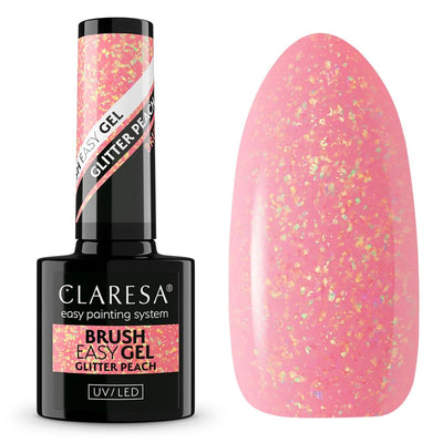 Claresa Brush Easy gel paillette pêche 5 ml