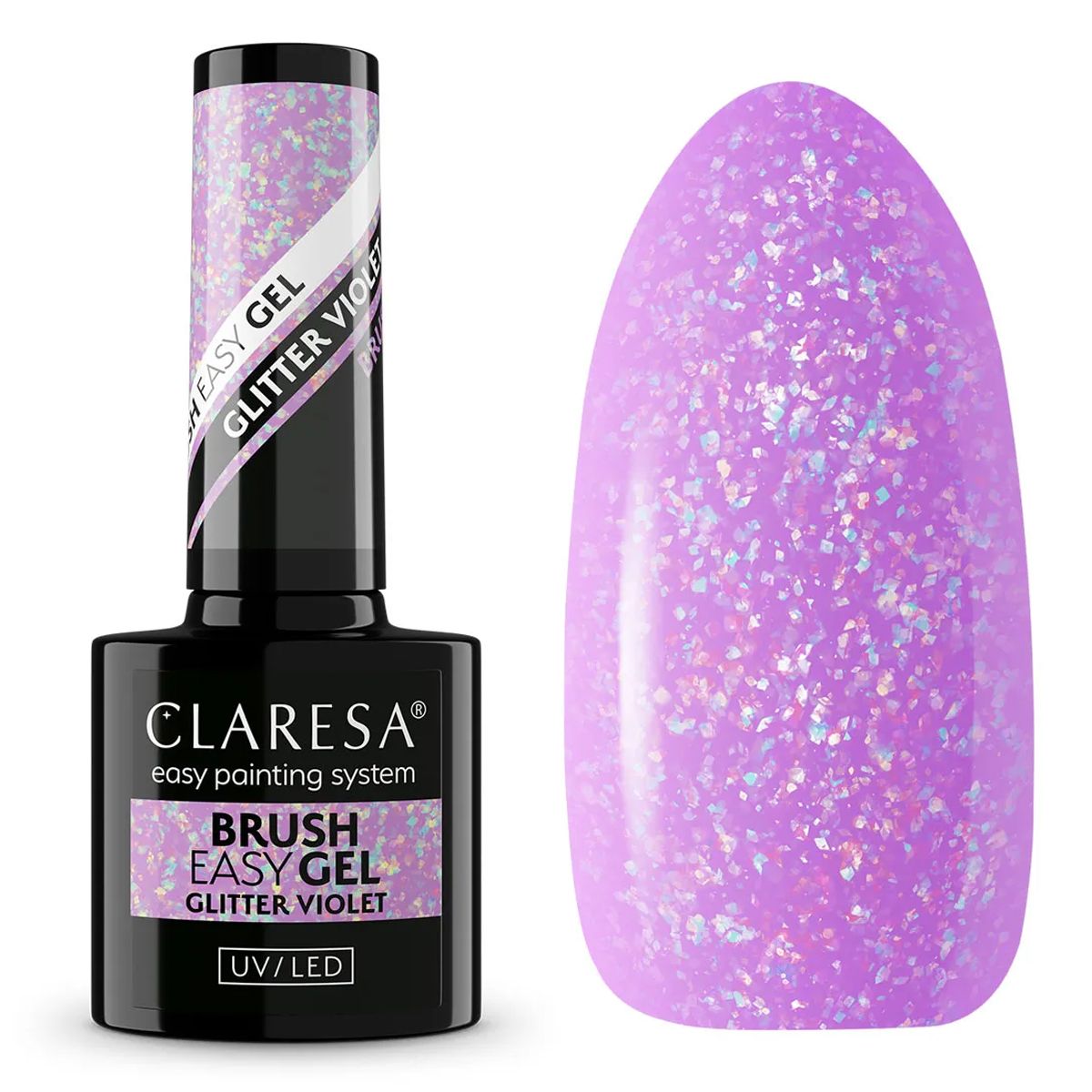 Claresa Brush Easy gel paillette violet 5ml