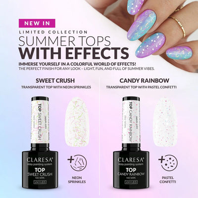 Claresa Top Coat Pas de bonbon en ciel arc-en-ciel 5ml