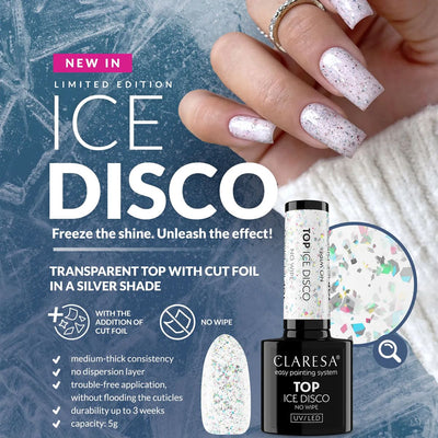 Claresa top coat sans lingette glace disco 5ml