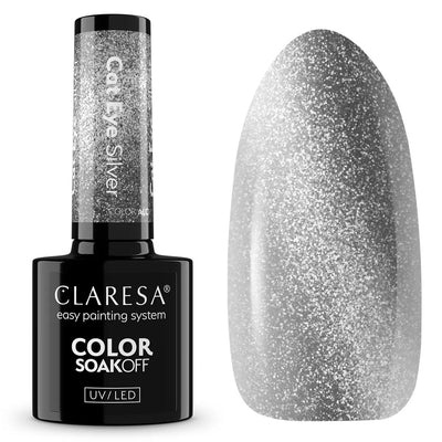 Claresa Vernis Gel UV LED 5 ml Oeil de Chat Argenté