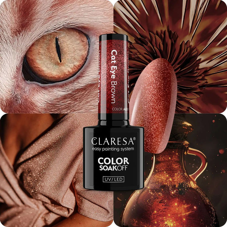 Claresa vernis gel uv led 5ml alchimie de couleur - marron oeil de chat
