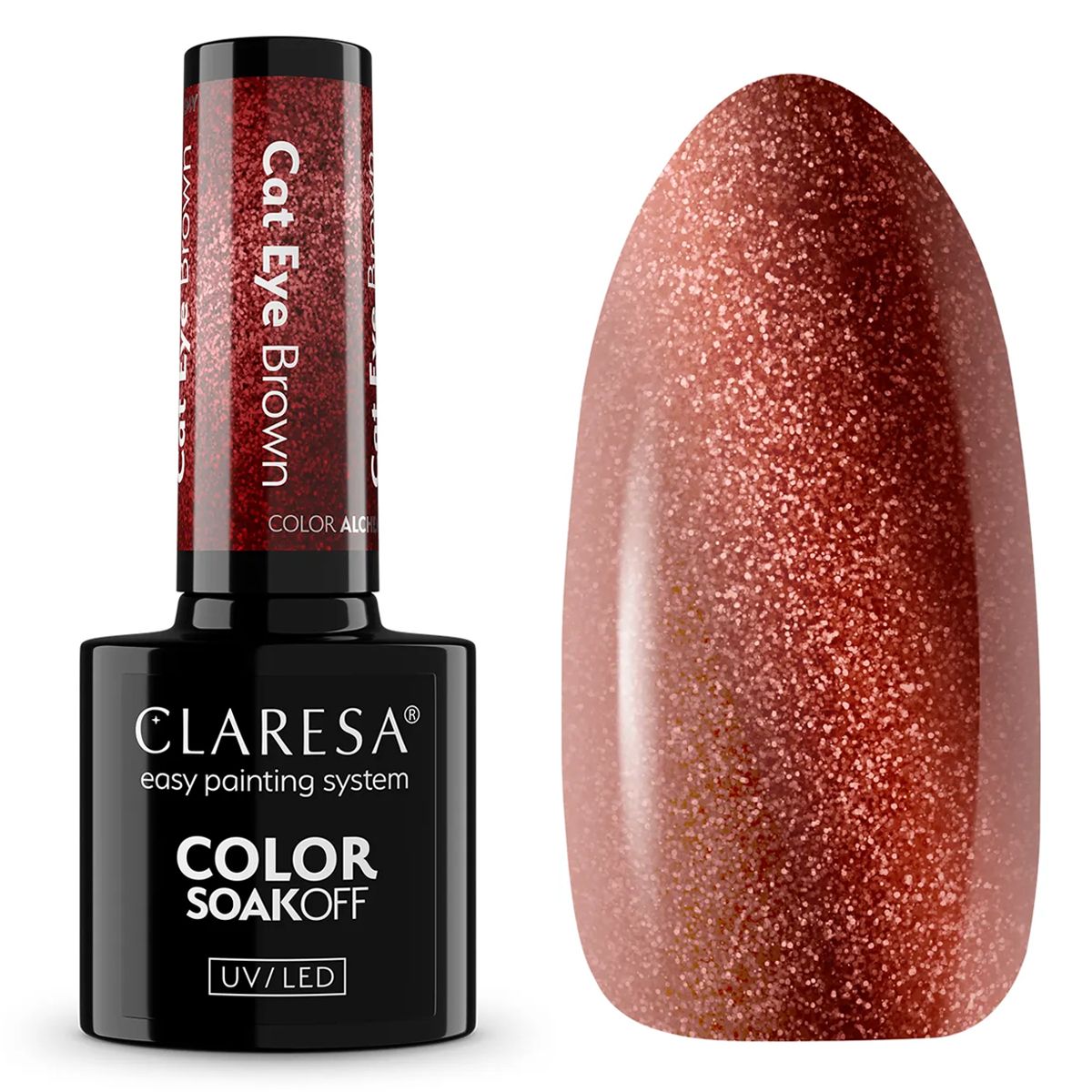 Claresa vernis gel uv led 5ml alchimie de couleur - marron oeil de chat