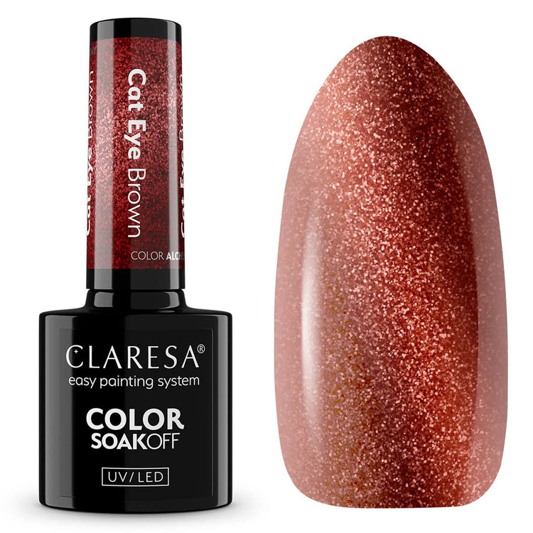 Claresa vernis gel uv led 5ml alchimie de couleur - marron oeil de chat