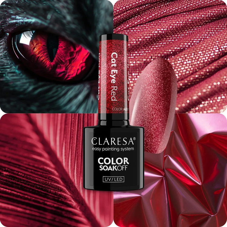Claresa vernis gel uv led 5ml alchimie de couleur - oeil de chat rouge