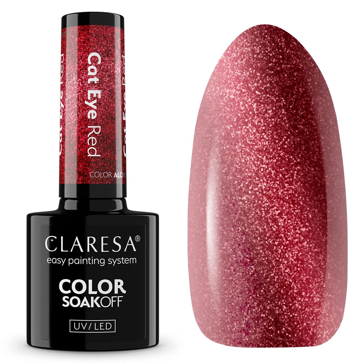 Claresa vernis gel uv led 5ml alchimie de couleur - oeil de chat rouge