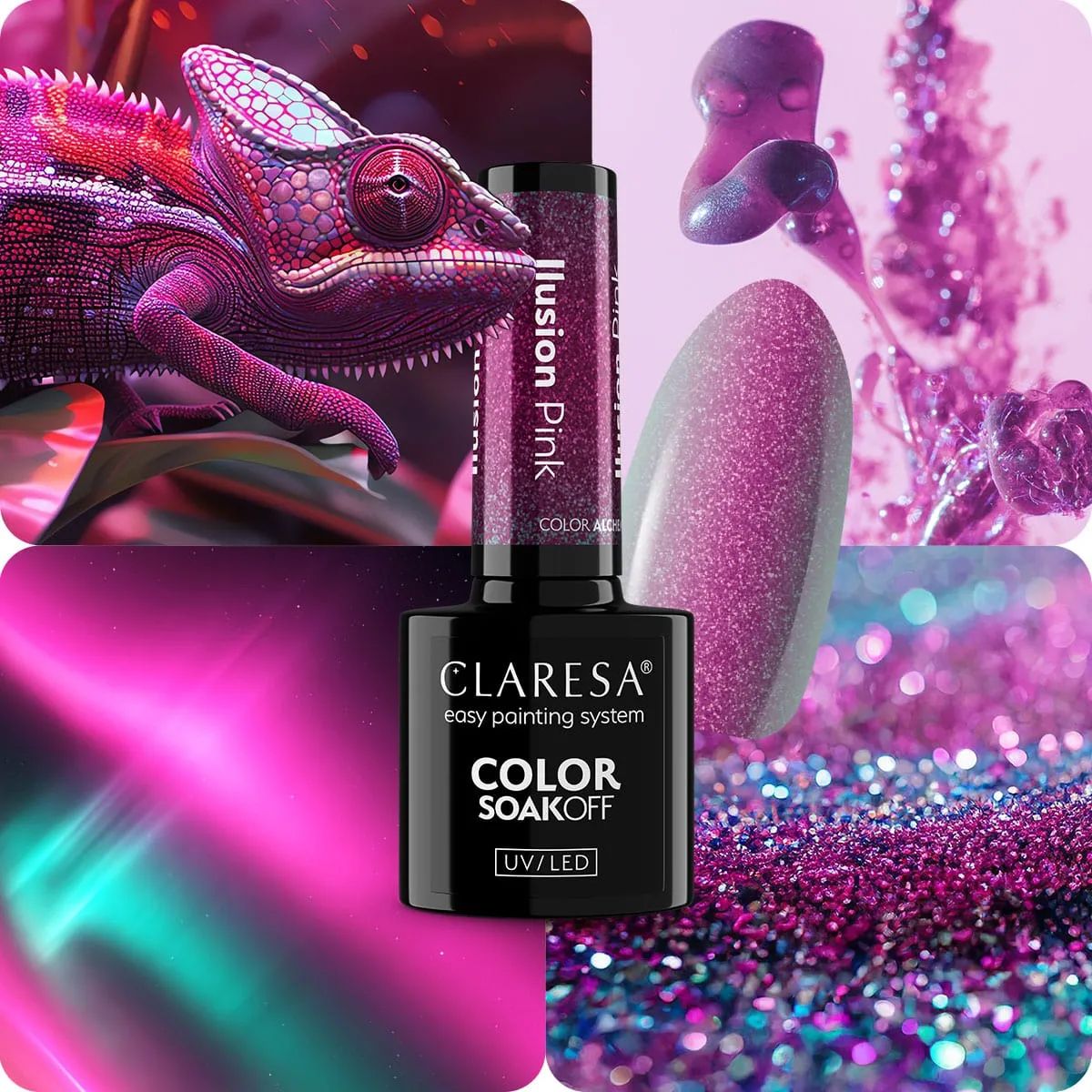 Claresa vernis gel uv led 5ml alchimie de couleur - rose illusion