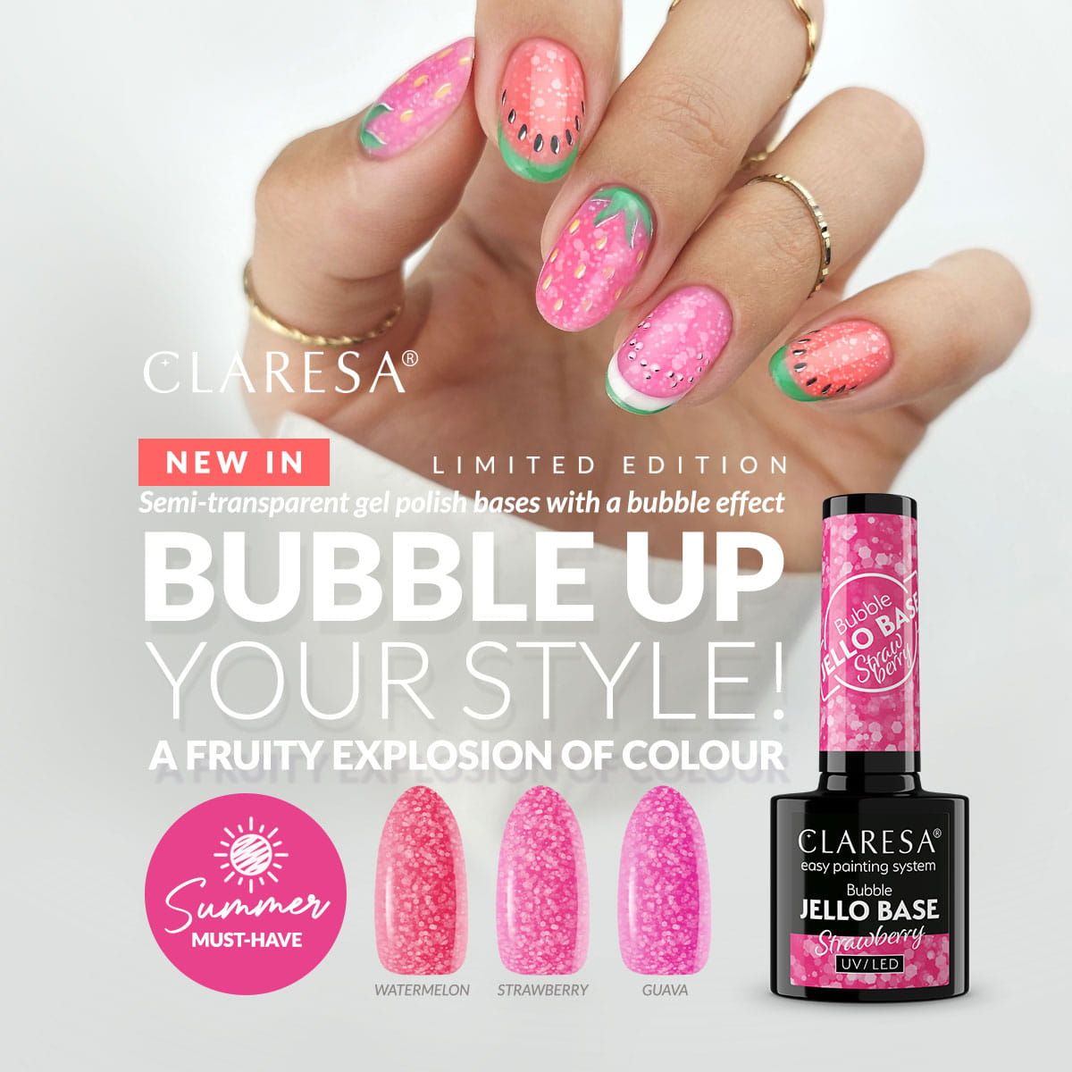 Claresa bubble jello base coat goyave 5ml