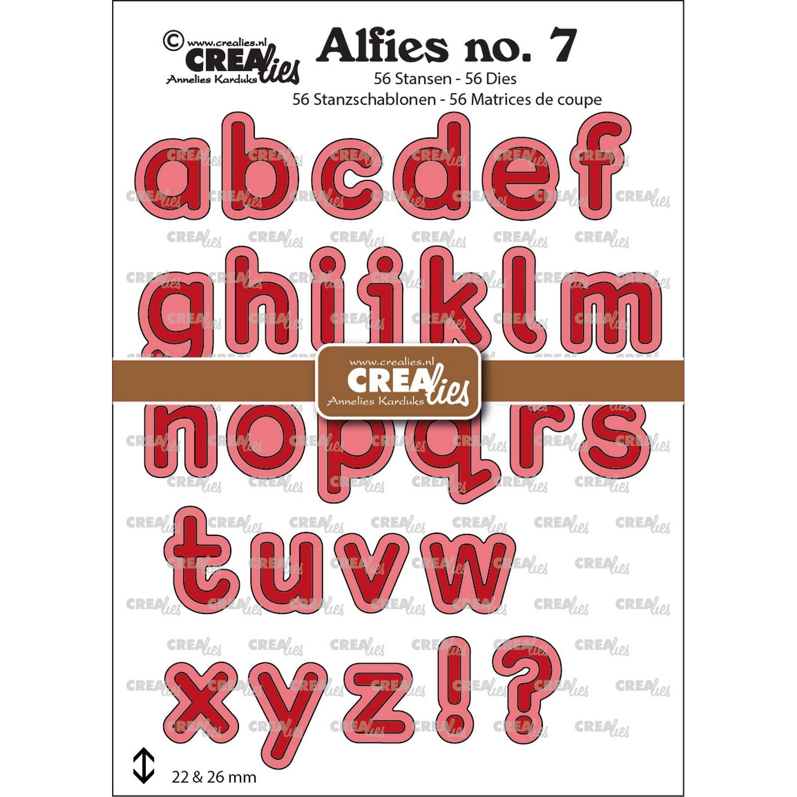 Crealies • Alfies meurt alphabet 07 lettres minuscules