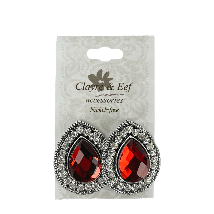 Clayre eef boucles d'oreilles rubis 2 pièces