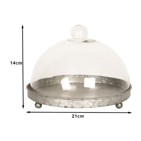 Clayre eef Clayre eef stolp 6gl2491 gris transparent 21x15 cm