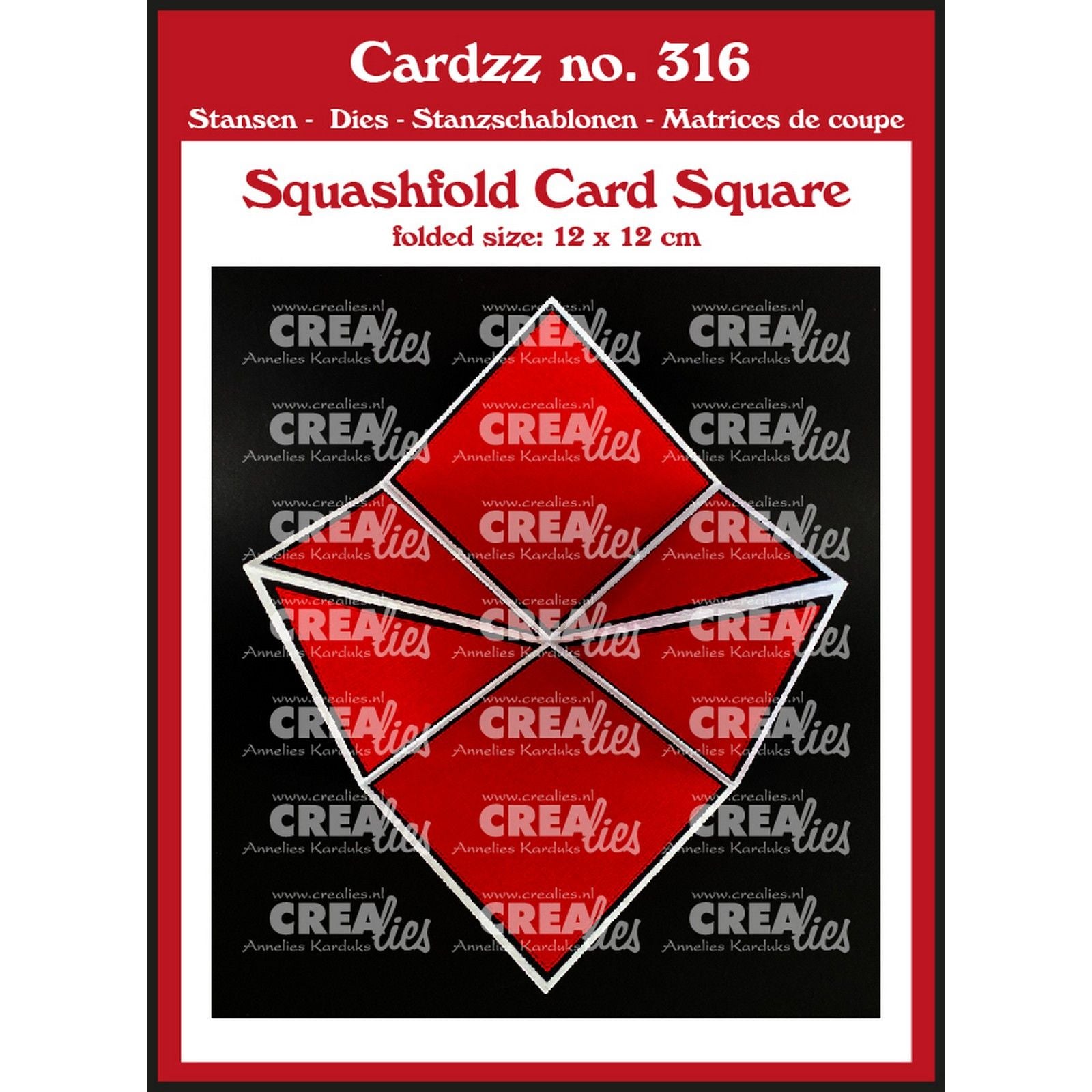 Crealies • cardzz carte pliée courge carrée 12 cm