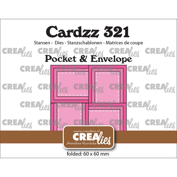 Crealies • enveloppe de poche cardzz à 4 rabats rectangulaires 6 x 6 cm