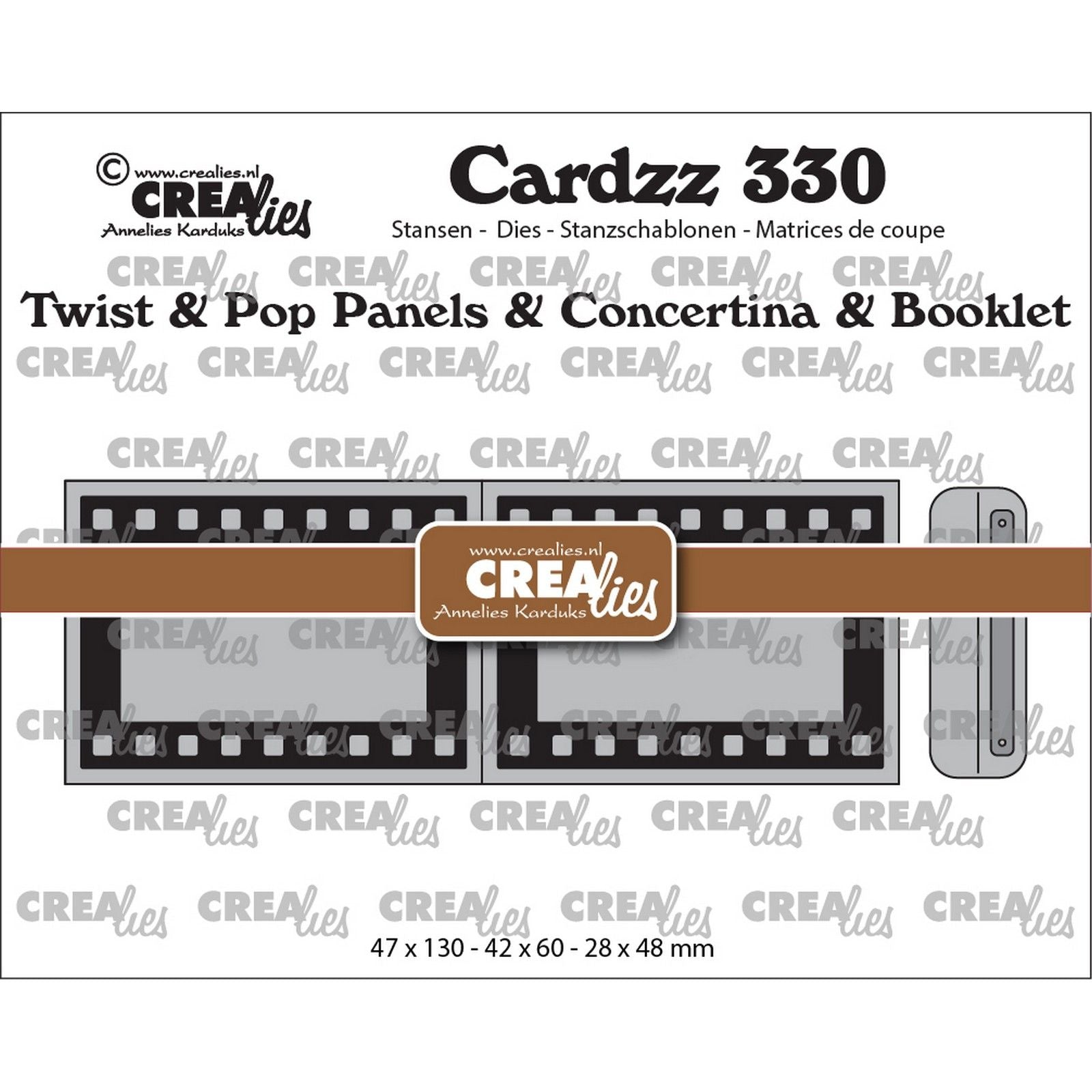 Crealies • cardzz twist pop a5 panneaux leporello mini bande de film de livre