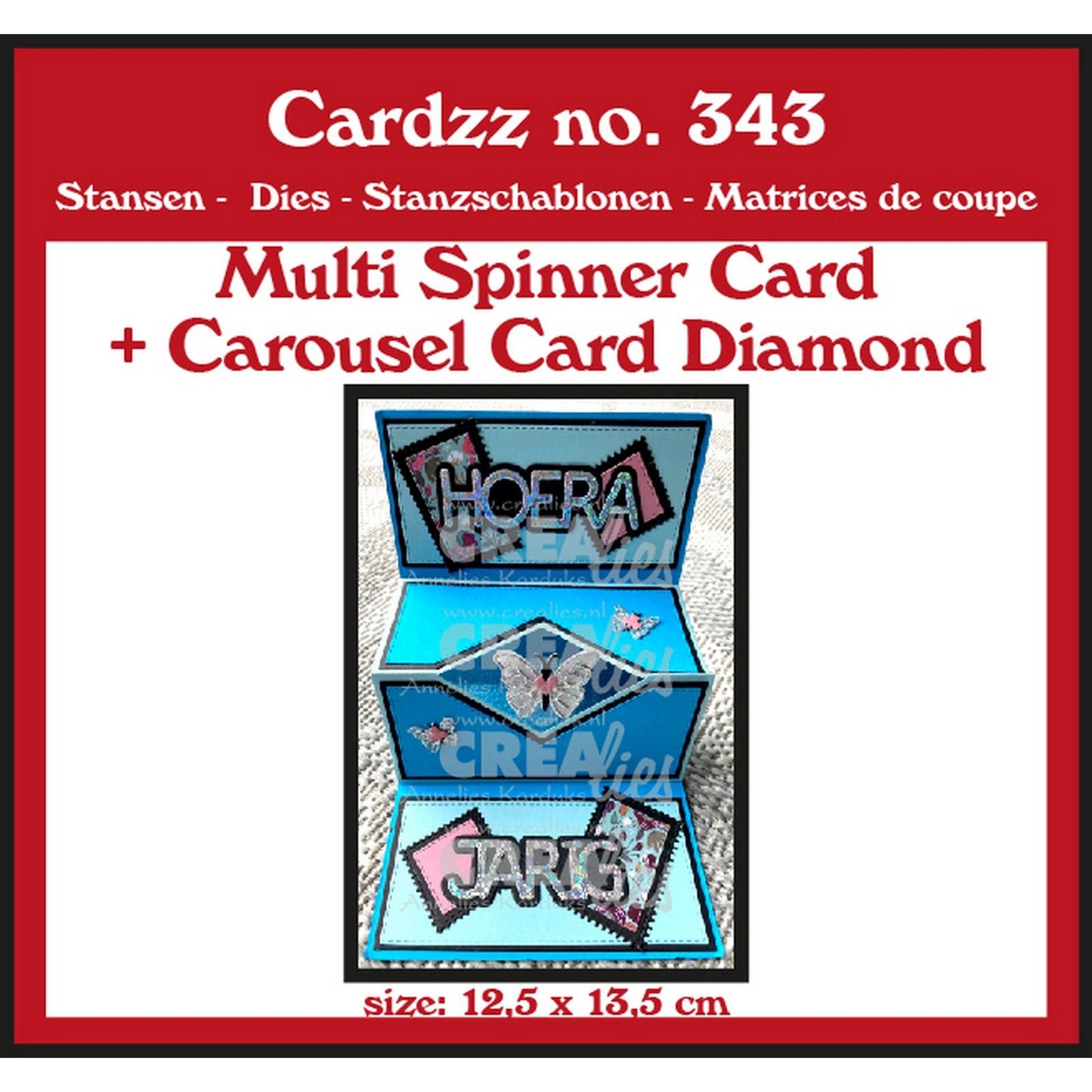 Crealies • gabarit de découpe carte multitournante + carte carrousel wyber
