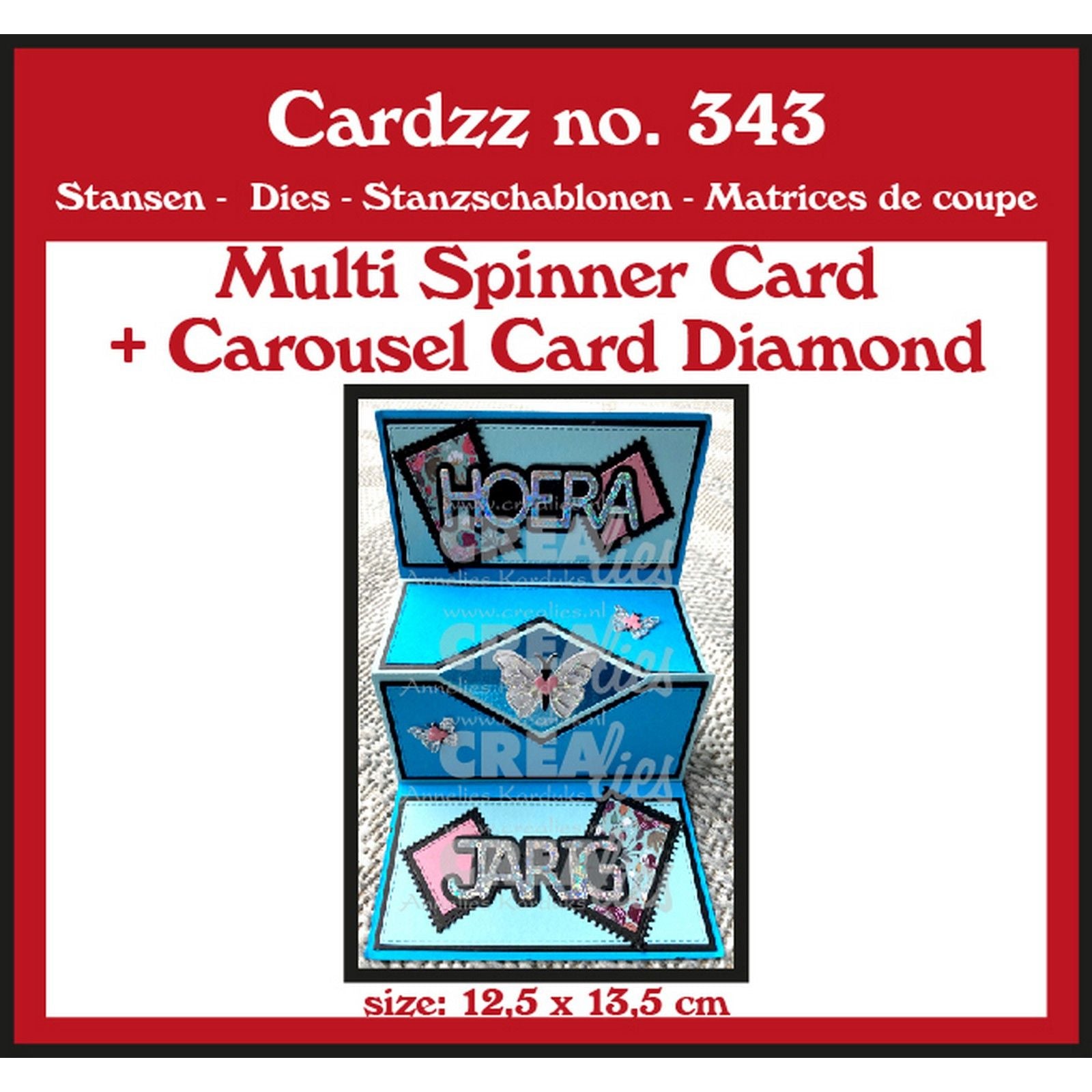 Crealies • gabarit de découpe carte multitournante + carte carrousel wyber