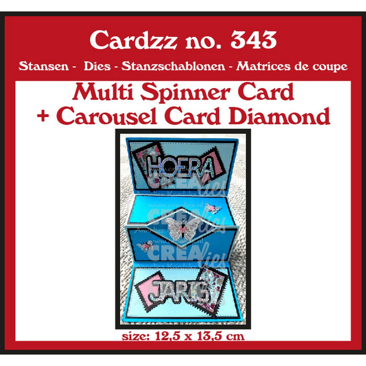 Crealies • gabarit de découpe carte multitournante + carte carrousel wyber