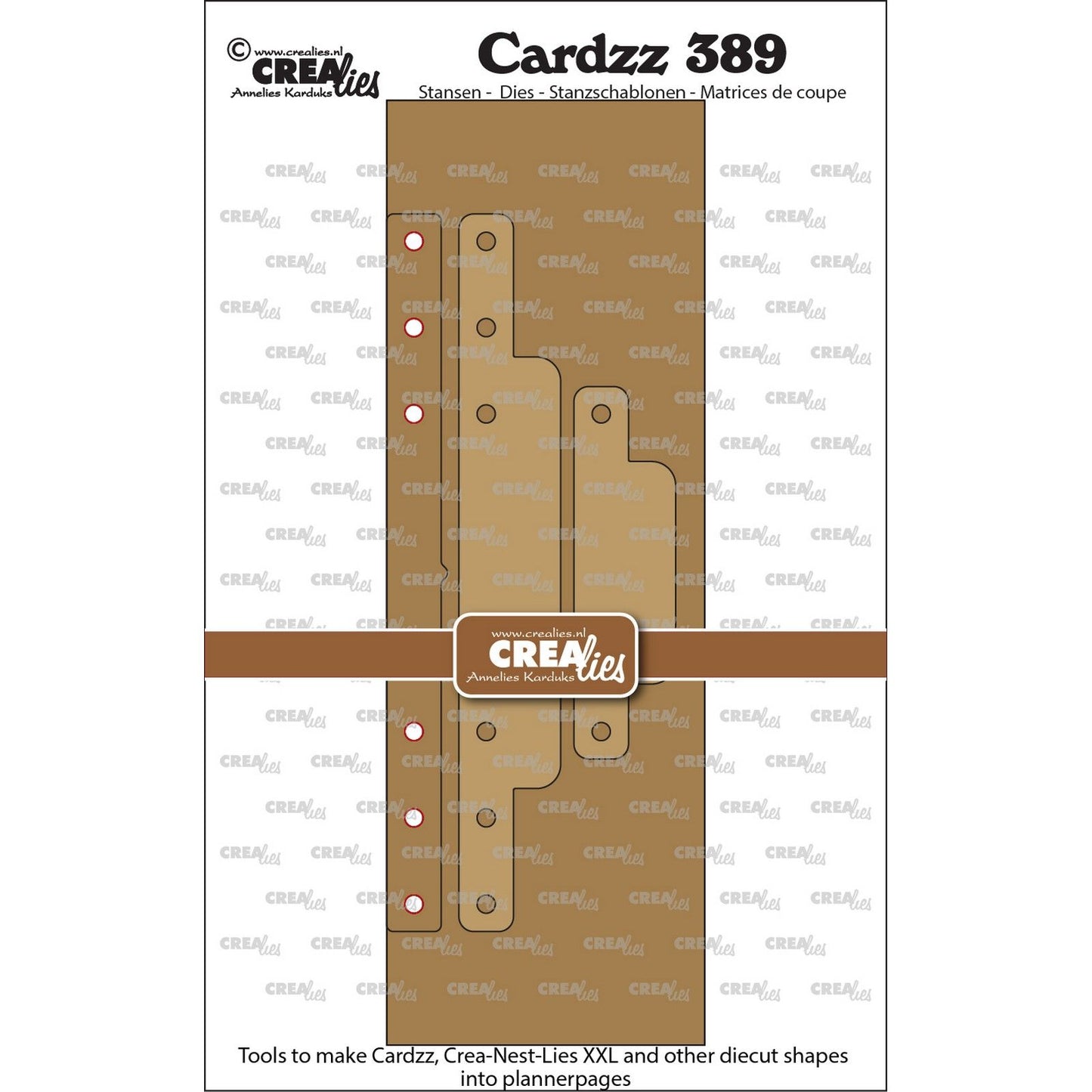 Crealies • matrice cardzz pour créer des formes découpées dans la page du planificateur 3 pièces