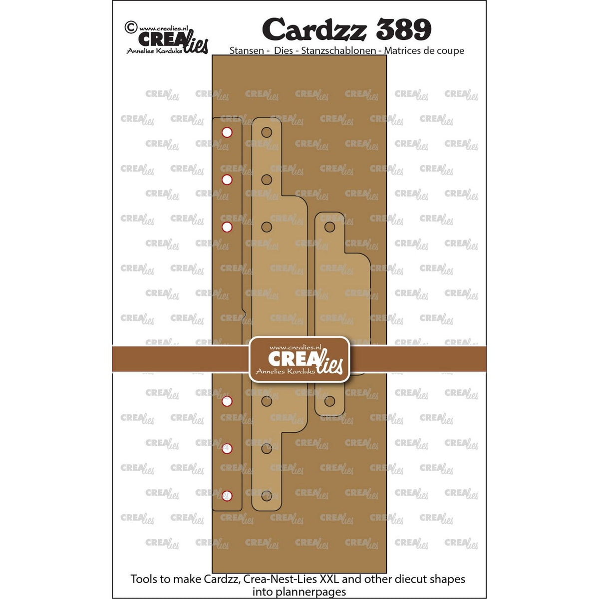 Crealies • matrice cardzz pour créer des formes découpées dans la page du planificateur 3 pièces