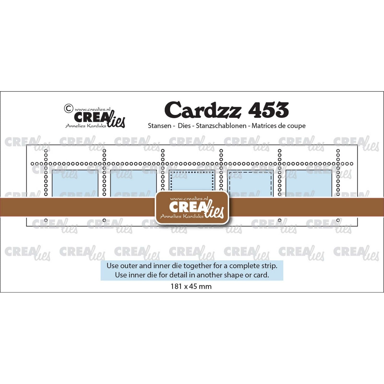 Crealies • bande de tampon cardzz xl 5x rectangles horizontaux