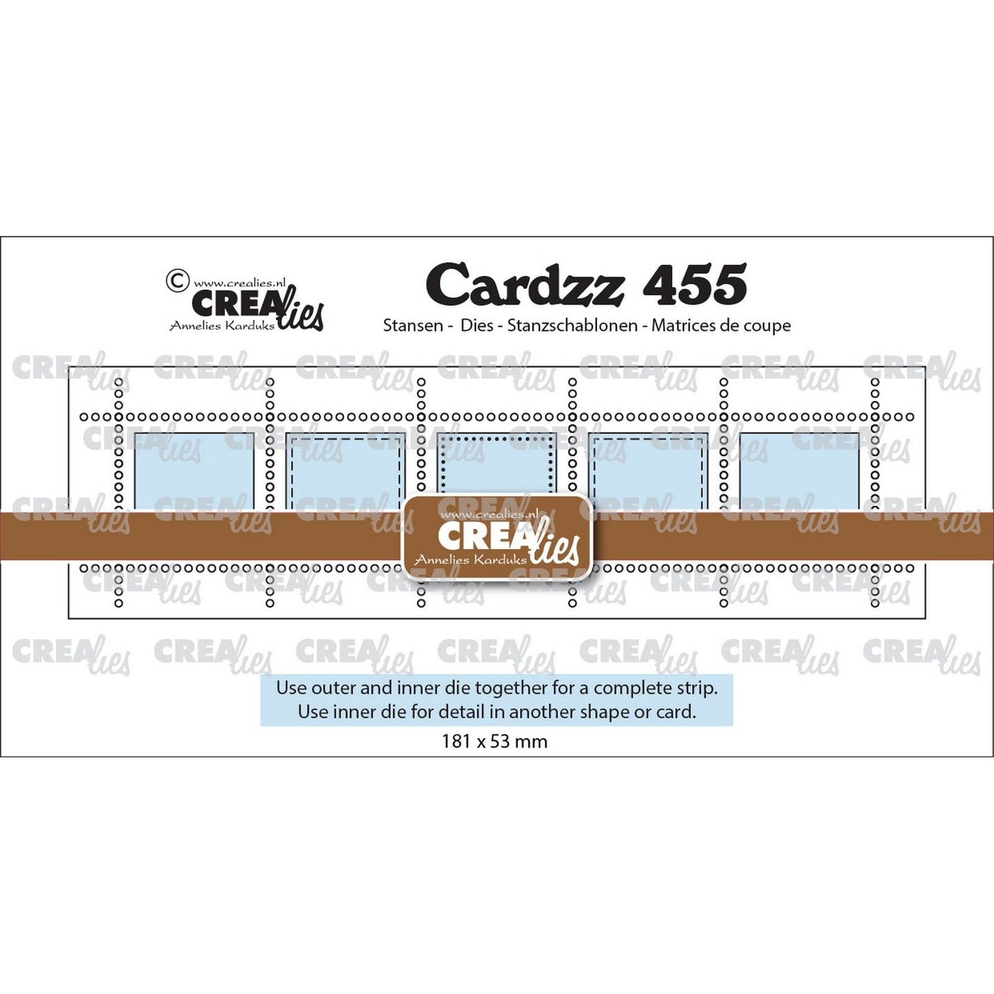 Crealies • bande de tampons cardzz xl 5x carrés