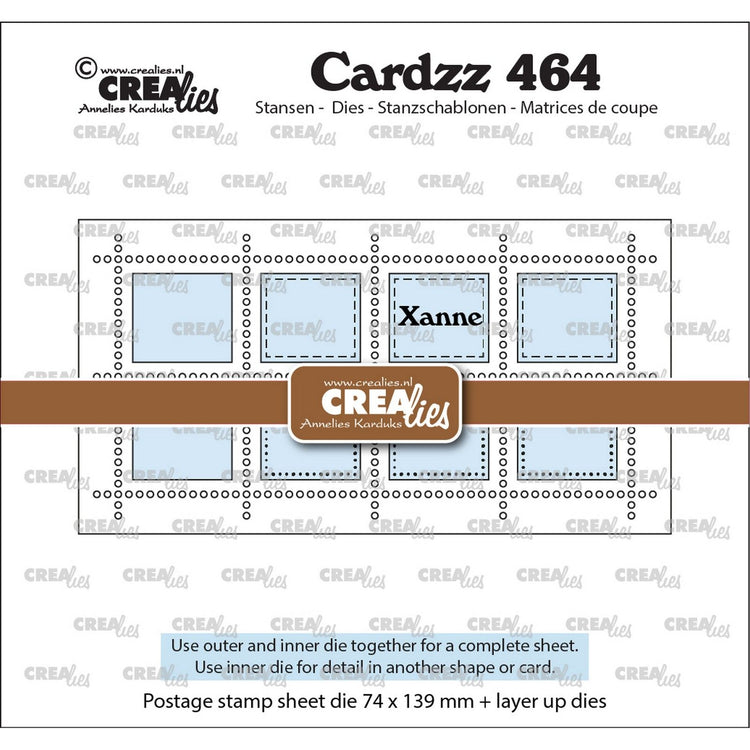 Crealies • cardzz die mini feuille de tampons slimline xanne avec 8 rectangles