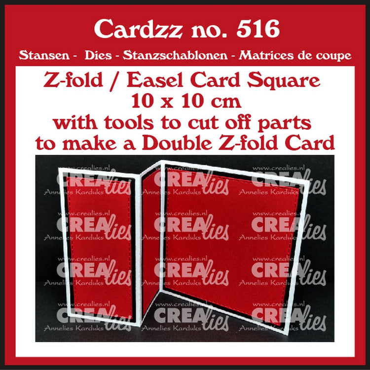Crealies • cardzz (double) carte chevalet pliable en Z 10 x 10 cm