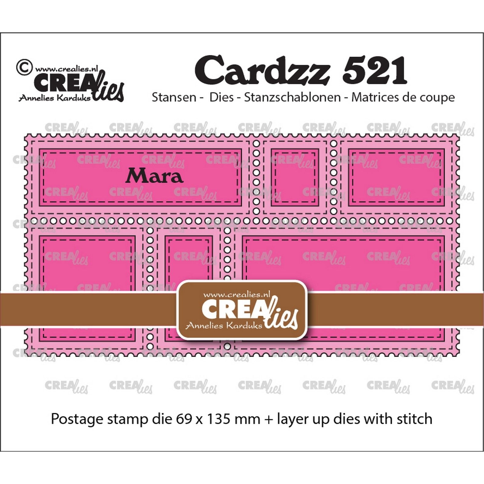 Crealies • cardzz matrices de découpe cadre de timbre mini slimline mara