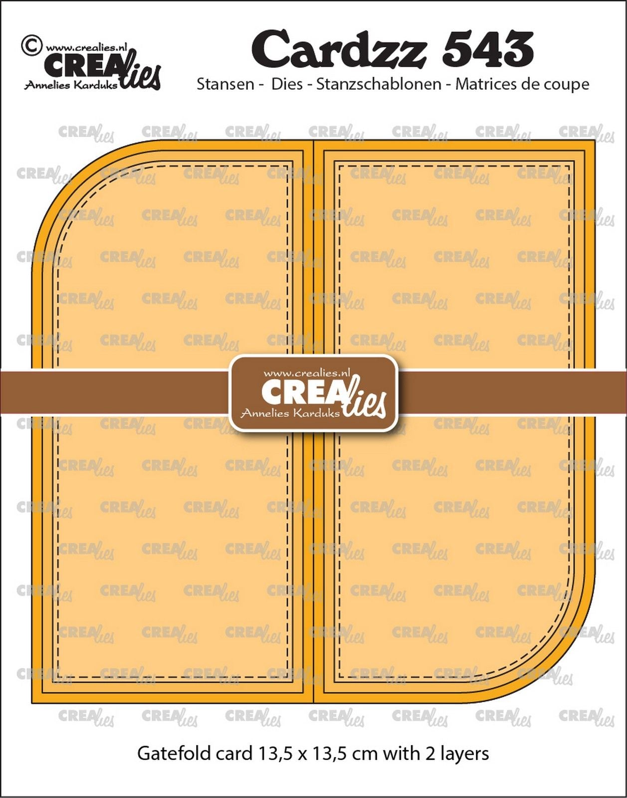 Crealies • carte gatefold cardzz avec 2 coins arrondis