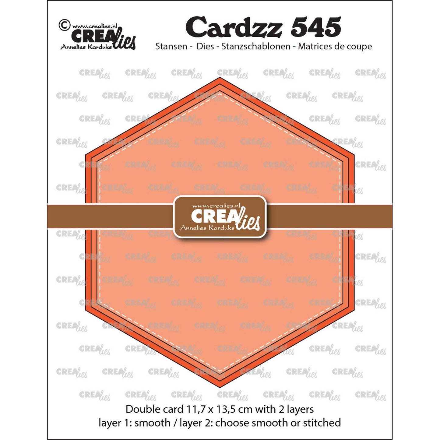 Crealies • cardzz double carte hexagonale