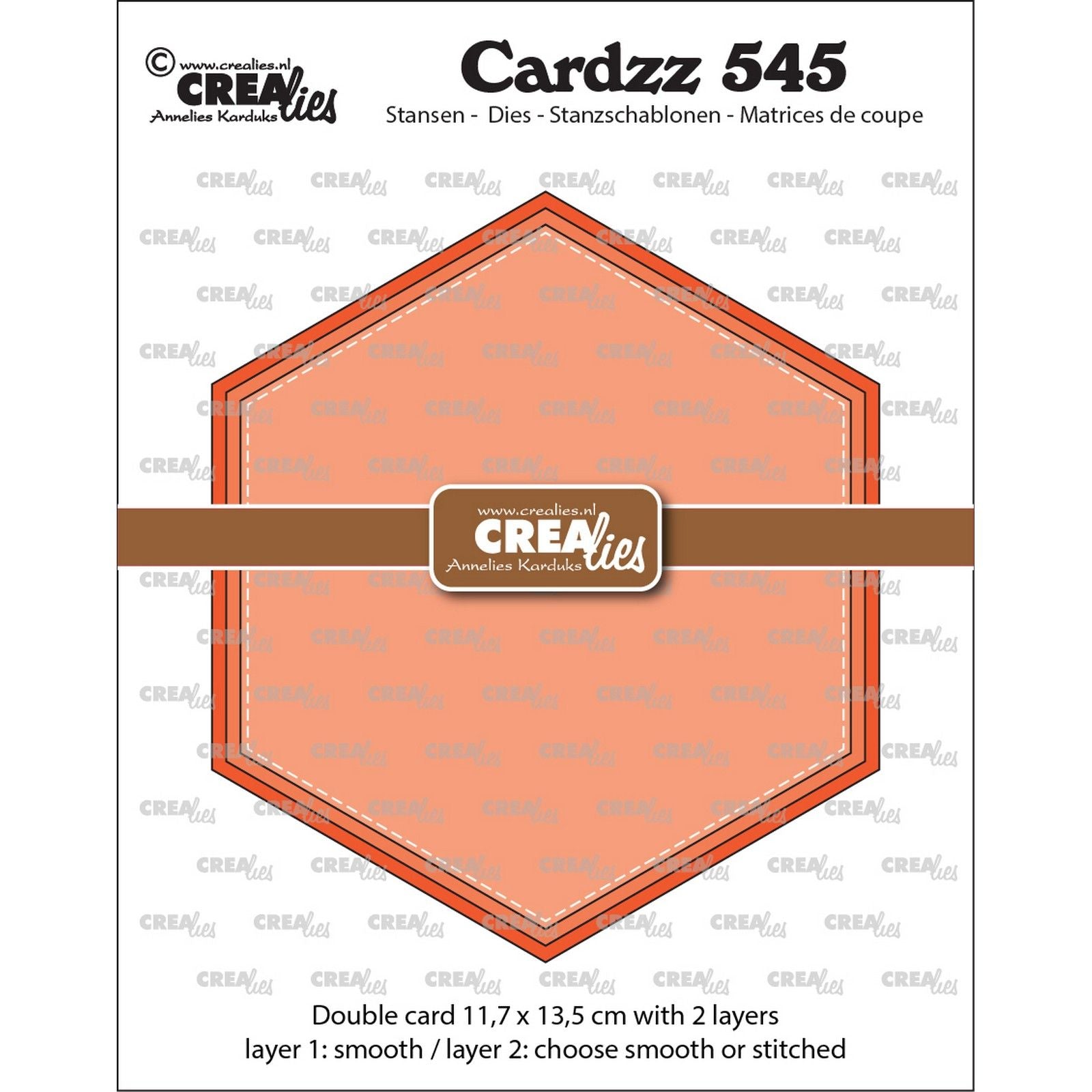 Crealies • cardzz double carte hexagonale