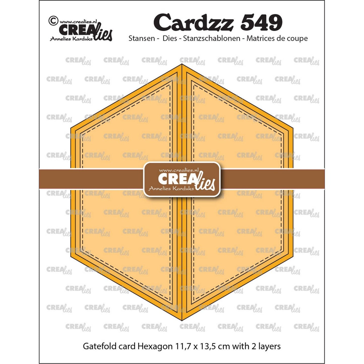 Crealies • cardzz carte gatefold hexagone