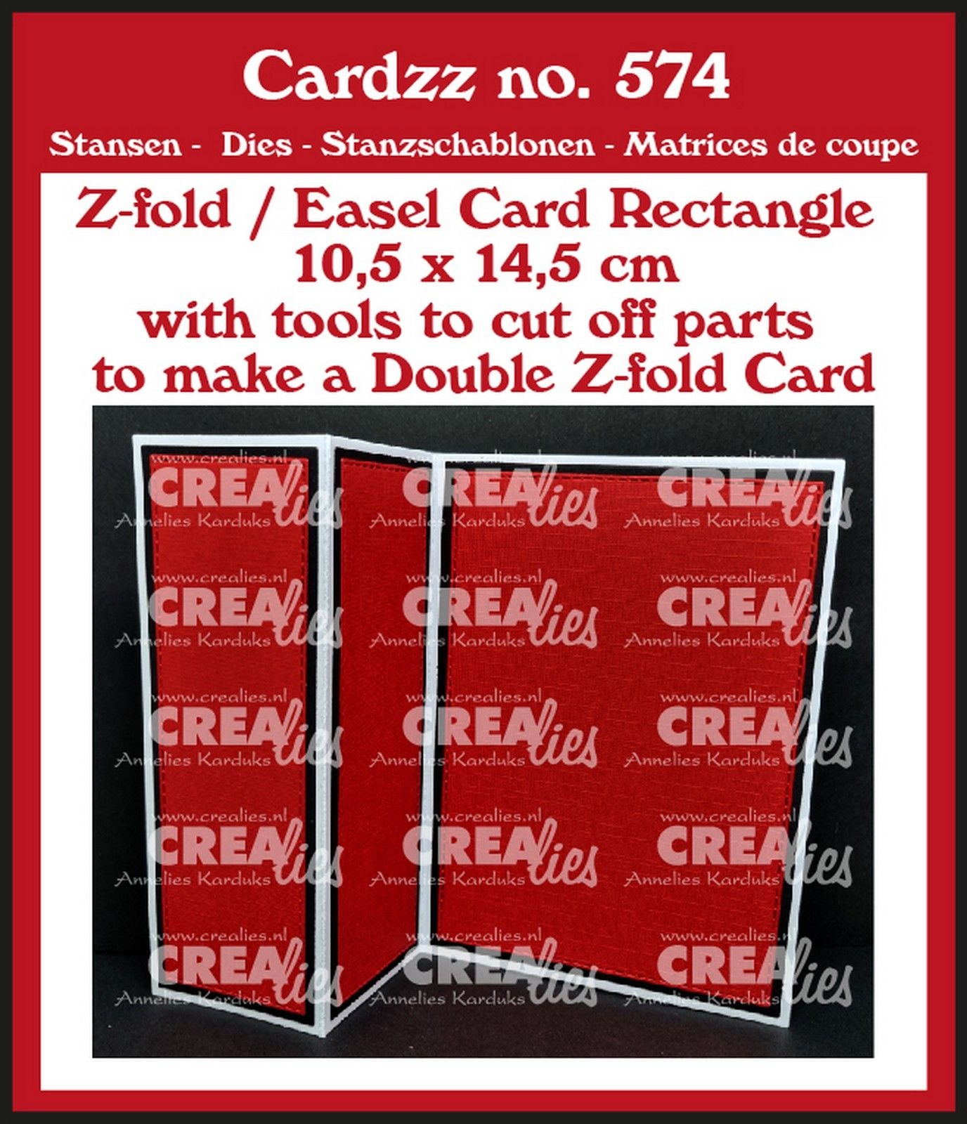 Crealies • cardzz (double) chevalet pliable en Z rectangle vertical