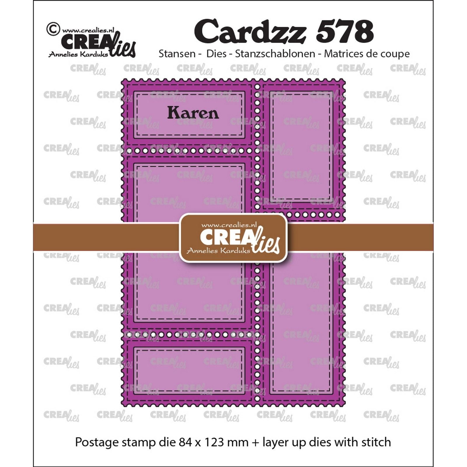 Crealies • gabarit de découpe cardzz cadre de timbre-poste Karen