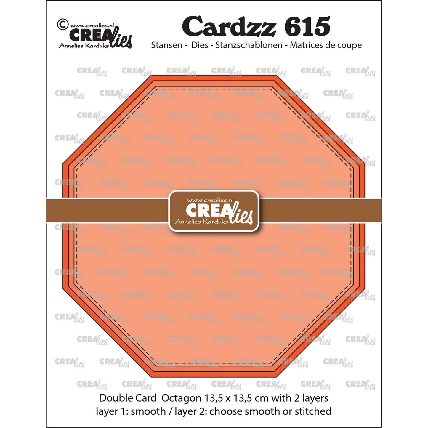 Crealies • cardzz double carte octogone