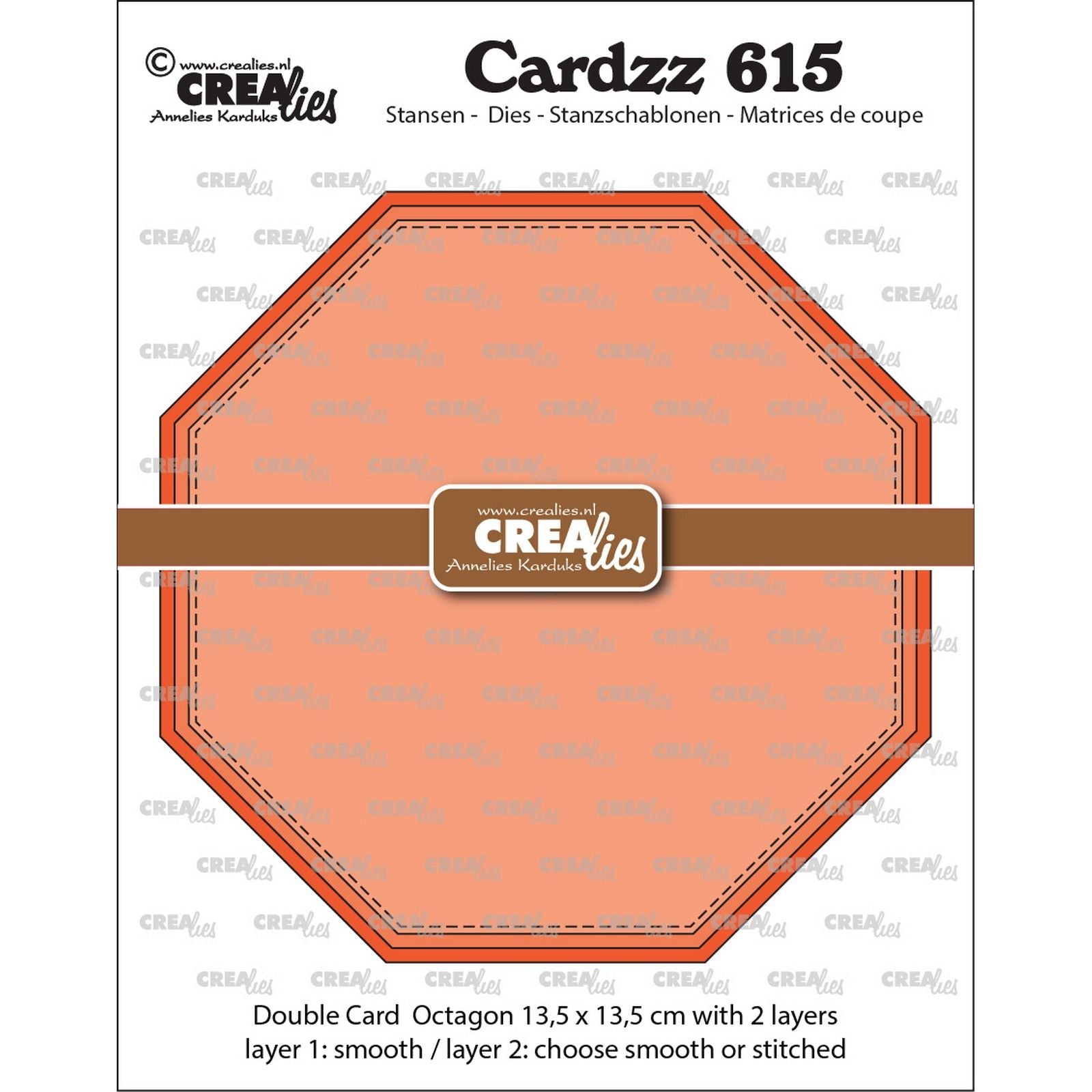 Crealies • cardzz double carte octogone