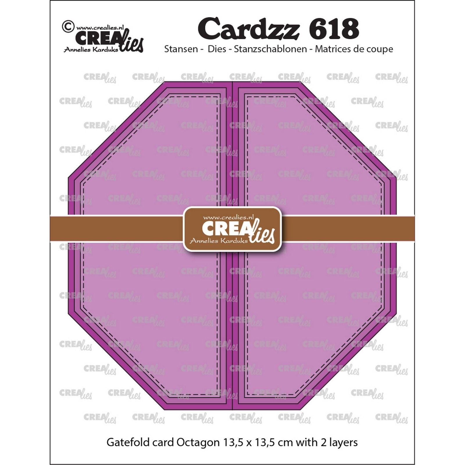 Crealies • cardzz carte gatefold octogone