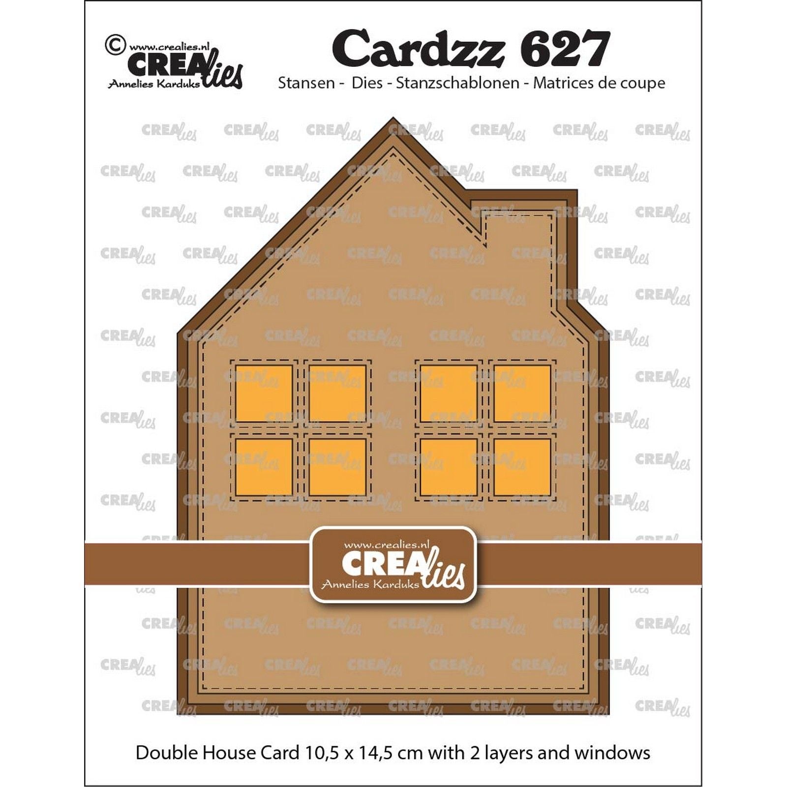 Crealies • maison de cartes double cardzz avec fenêtres